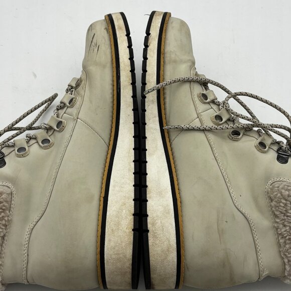 Aspen Nomad Womens Winter Boots Faux Leather Sherpa Lined Lace Up Hiking Beige - Picture 9 of 9